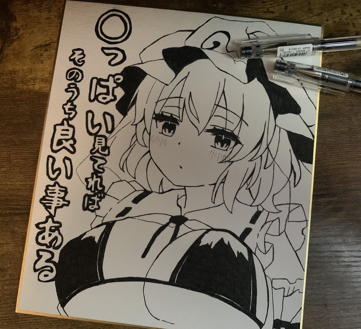 色紙描くのって大変なんだなぁ💦
アナログ画材持ってないので着色できないのが悔やまれるT꒳​T 