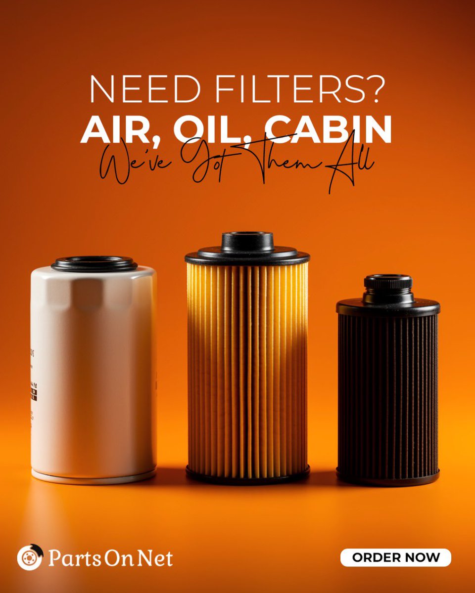 PartsOnNet's tweet photo. Need filters? We’ve got them all — air, oil, and cabin!
Keep your ride running smooth with top-quality filters from PartsOnNet.
Fast shipping, reliable parts, unbeatable prices.
#AirFilter #OilFilter #CabinFilter #CarMaintenance #AutoParts #PartsOnNet #CarCare #FilterReplacement https://t.co/2qibFonvyv