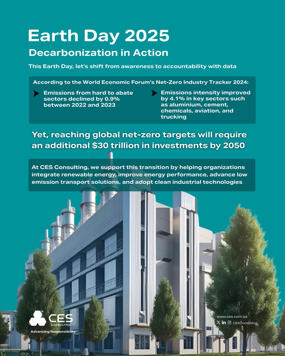 CESCompany_'s tweet photo. For a closer look at where we stand—and what needs to happen next—read the full WEF report:

🔗 https://t.co/F8Sm9VNwXh

#EarthDay2025 #NetZero #Sustainability #Decarbonization #CircularEconomy #ESG #CESConsulting https://t.co/JtmRedCgHz