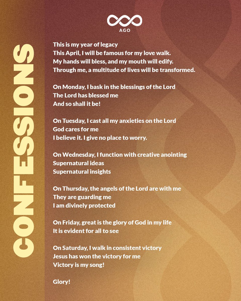 cci_ago's tweet image. Set the course of your week by declaring these words with confidence.

This week, we stand on victory, walk in blessings, and are divinely protected.

Drop and &quot;Amen&quot; in the comments. 🙏🏾