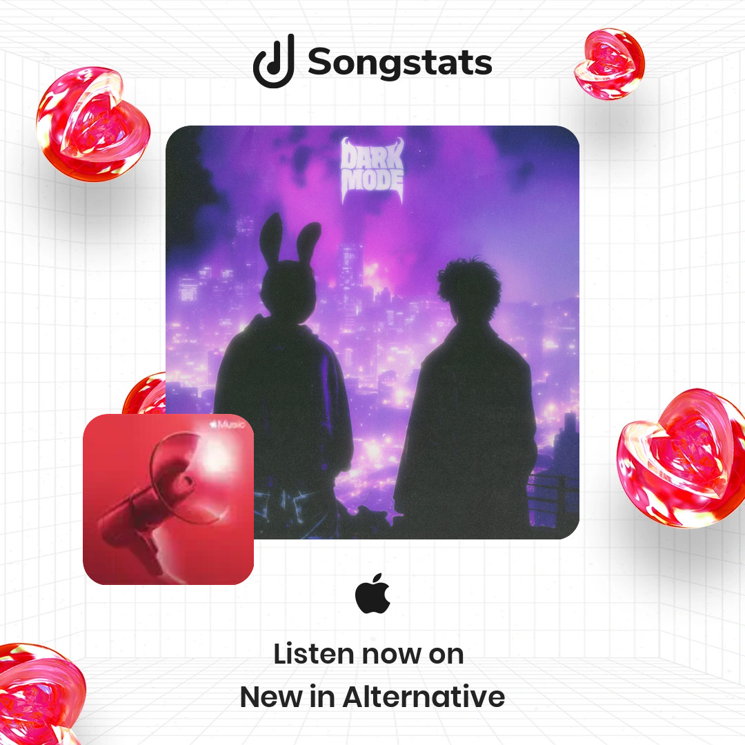 <a href="/RudyWadeMusic/">RudyWade</a> Awww yes! "dark mode" was added to the editorial playlist 'New in Alternative' on Apple Music! See all your stats on the Songstats App.