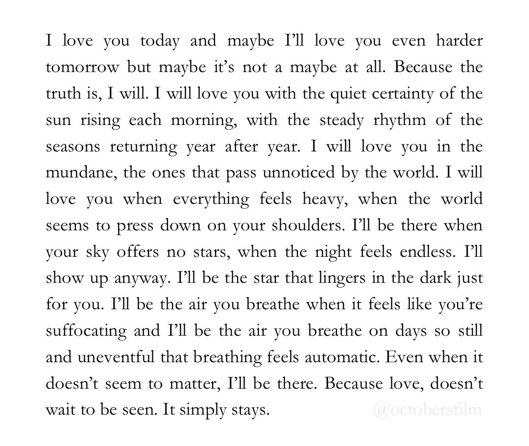 octobersfilm's tweet image. my love doesn’t leave, it lingers