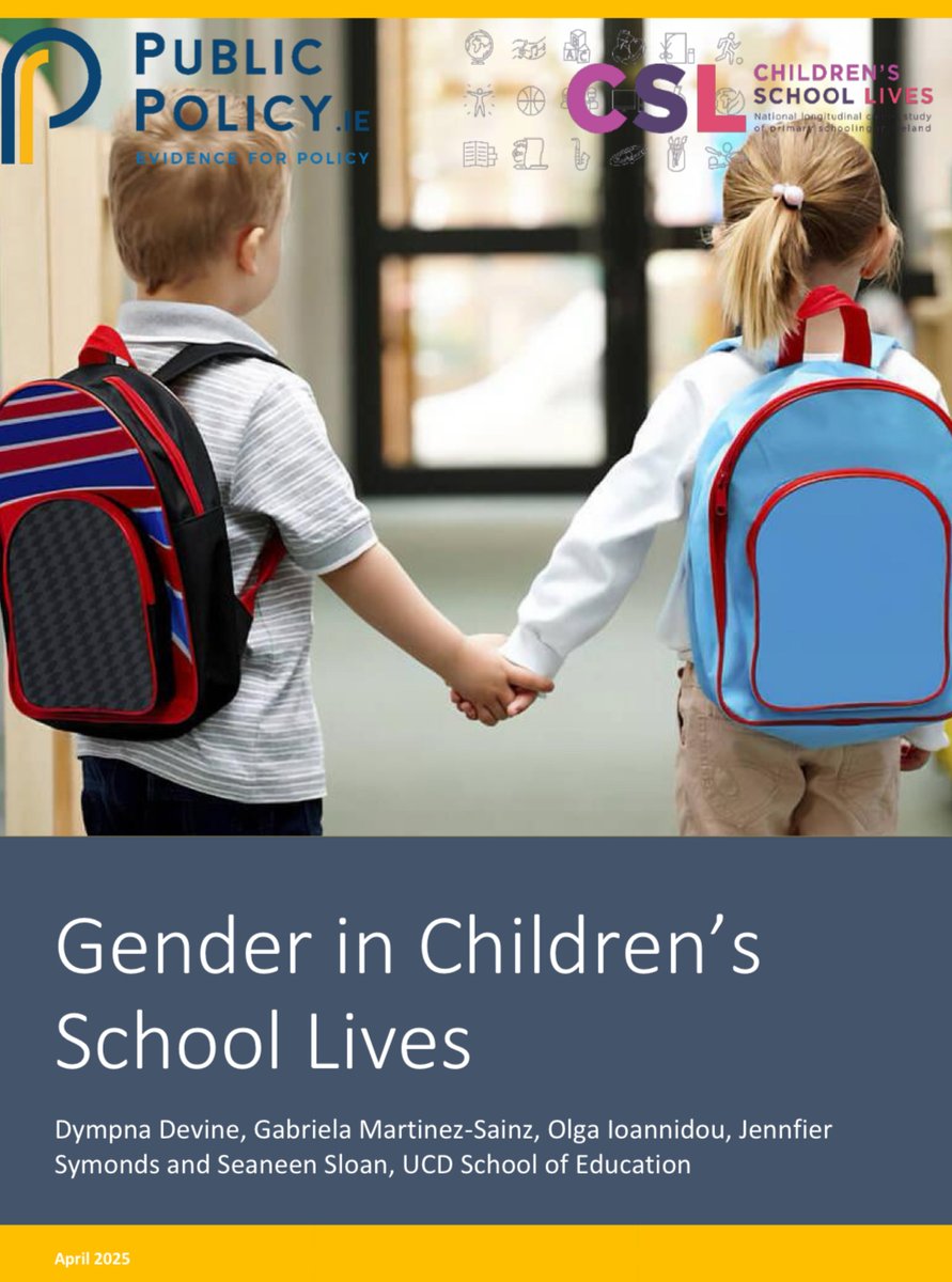 Children's School Lives (@cslstudyucd) on Twitter photo 🚨 New #CSLstudy policy paper published on PublicPolicy.ie highlighting how patterns & norms within society in relation to gender & sexualities influence children’s experience of primary school.
🔗 publicpolicy.ie/papers/gender-…
<a href="/ucdgearyinst/">UCD Geary Institute for Public Policy</a> <a href="/NCCAie/">NCCA</a> <a href="/ucddublin/">University College Dublin</a> #edchatie 🚨 New #CSLstudy policy paper published on PublicPolicy.ie highlighting how patterns & norms within society in relation to gender & sexualities influence children’s experience of primary school.
🔗 publicpolicy.ie/papers/gender-…
<a href="/ucdgearyinst/">UCD Geary Institute for Public Policy</a> <a href="/NCCAie/">NCCA</a> <a href="/ucddublin/">University College Dublin</a> #edchatie