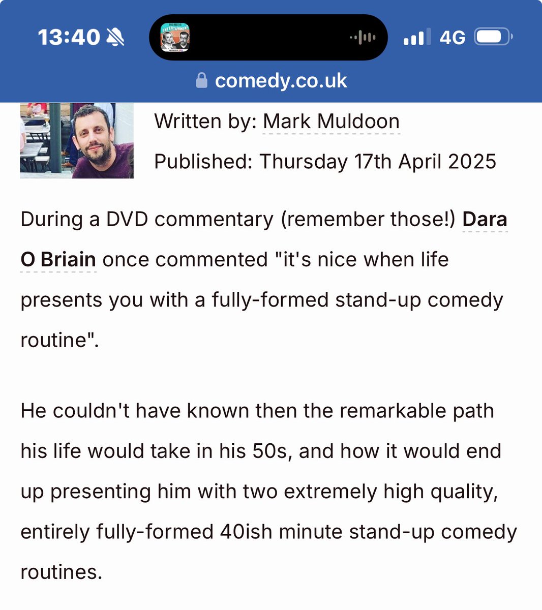 daraobriain's tweet image. Lovely review of the new tour in The British Comedy Guide this week. It mentions that the previous tour is a good companion piece; if you want to see that show here’s the link to the special we did of it… youtu.be/ELVehvpeMi4?si…
UK/Ireland tour dates on daraobriain.com