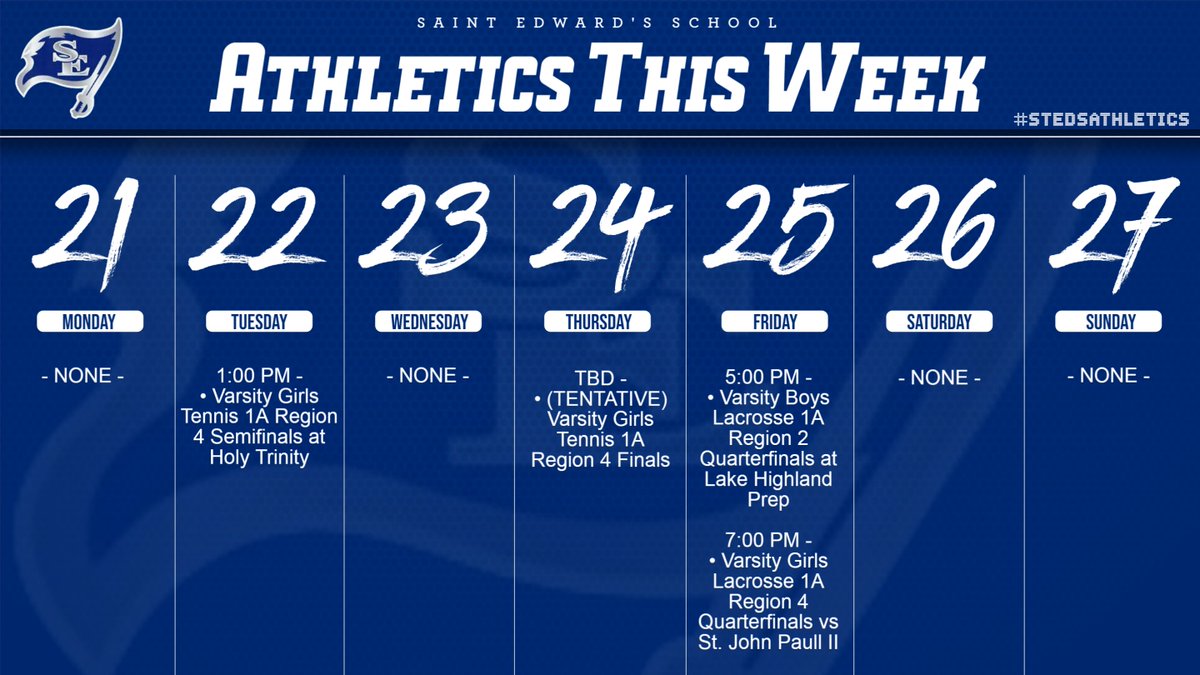 SES Weekly Athletic Schedule for April 21-27. Go, Pirates!