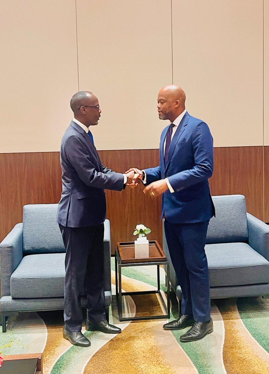 MoCI Somalia (@mocisom) on Twitter photo The Minister <a href="/HonGeesood/">Hon Mohamoud Adan Geesood</a> met with AfCFTA Secretary General H.E. Wamkele Mene during the Regional Special Economic Zones Conference in Djibouti. They discussed Somalia's commitment to finalizing the AfCFTA ratification. An invitation for a visit was extended.
<a href="/AfCFTA/">AfCFTA Secretariat Official</a>,<a href="/MeneWamkele/">Wamkele Mene</a> The Minister <a href="/HonGeesood/">Hon Mohamoud Adan Geesood</a> met with AfCFTA Secretary General H.E. Wamkele Mene during the Regional Special Economic Zones Conference in Djibouti. They discussed Somalia's commitment to finalizing the AfCFTA ratification. An invitation for a visit was extended.
<a href="/AfCFTA/">AfCFTA Secretariat Official</a>,<a href="/MeneWamkele/">Wamkele Mene</a>