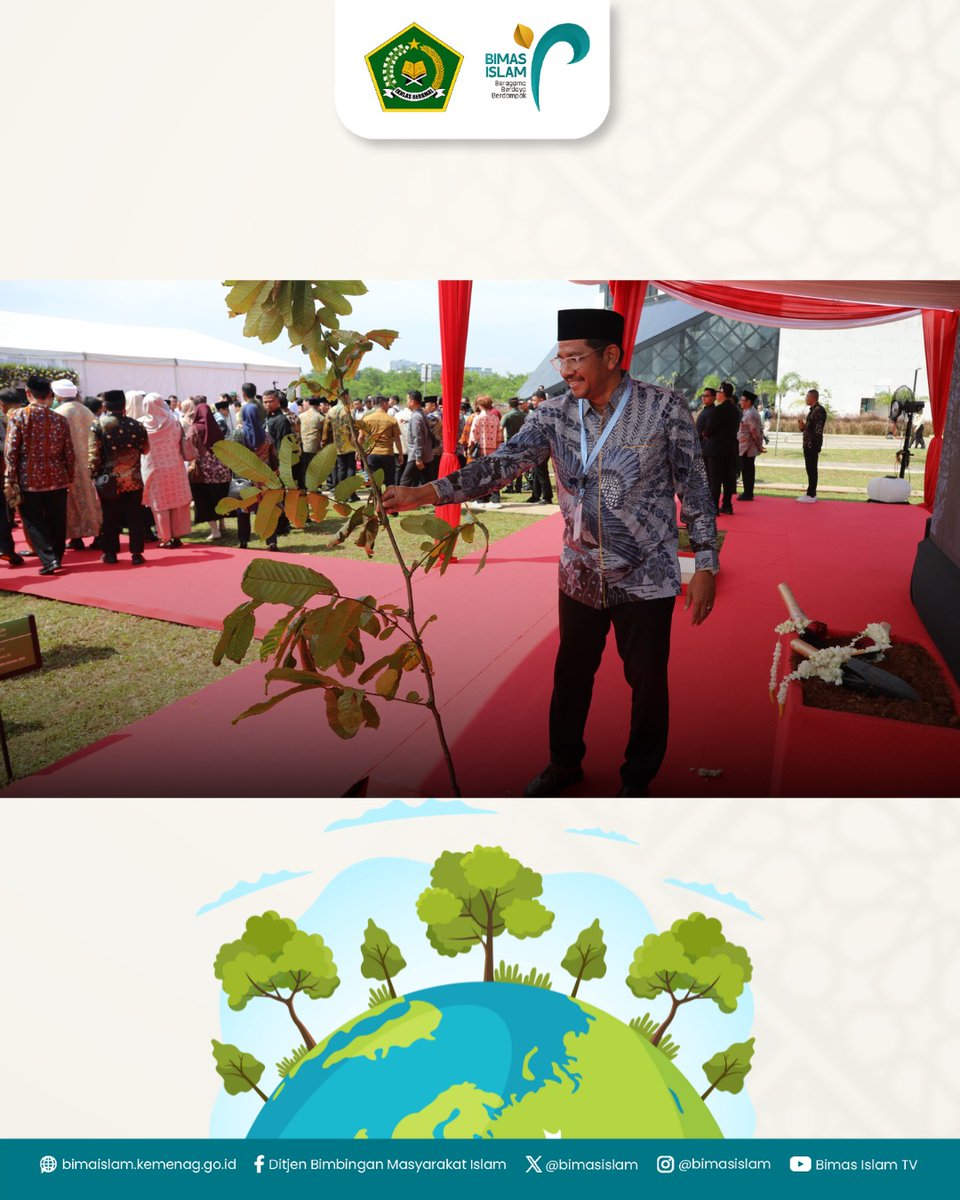 BimasIslam's tweet photo. Kementerian Agama (Kemenag) menggelar Penanaman Sejuta Pohon Matoa di Kampus Universitas Islam Internasional Indonesia (UIII), Depok, Jawa Barat, bertepatan dengan peringatan Hari Bumi Internasional, Senin (22/4/2025).
#kemenag #bimasislam #sahabatreligi #pohon #matoa #gogreen💚 https://t.co/N0kNvCuoZt