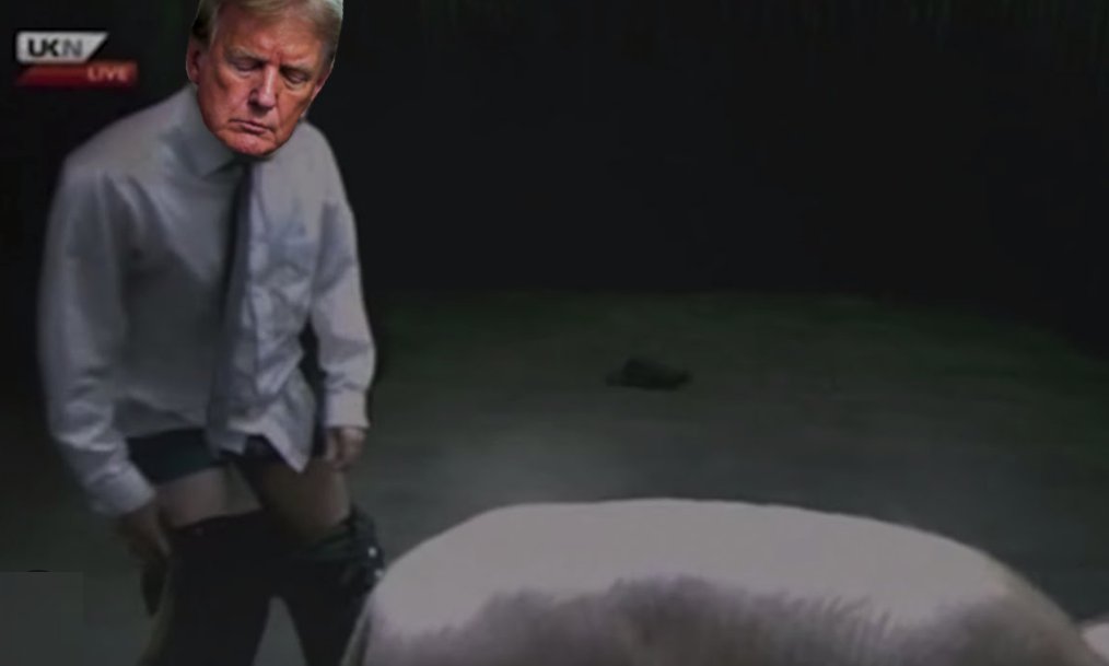 Trump video footage shows him molesting pig #jeremyvine #starmer #reform #trump #elonmusk #trumppig