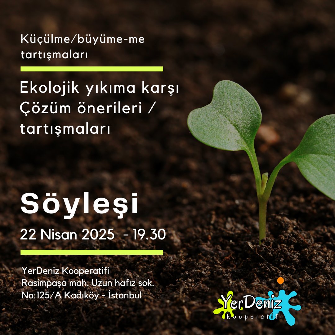 Söyleşimiz bu akşam 💚💙 Küçülme/büyüme-me tartışmalarında şimdi de  alternatif olan türetim ekonomisi, döngüsel ekonomi, sosyalist planlı ekonomi, yeşil ekonomi, armağan ekonomisinin ne olduğunu ve nasıl çözümler ürettiklerini tartışıyoruz... 

 #yaşamıbirlikteörgütlüyoruz