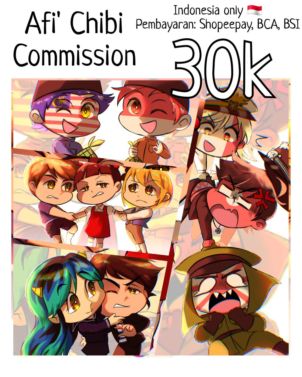 Afi_Comms's tweet photo. AFI CHIBI COMMISSION! [Indonesia Only 🇮🇩] Baca keterangan lanjut di kolom komen!

#commissionsopen #ArtCommission #chibi #artmoots #artshare https://t.co/pF3cI1nTRd