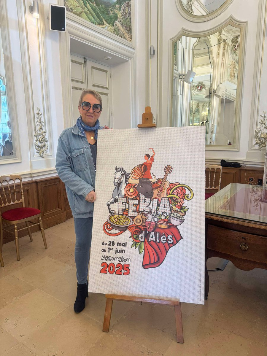 CevenOne's tweet image. Présentation aujourd’hui de l’affiche officielle de la feria d’Alès 2025, Merci Ysabelle Castor