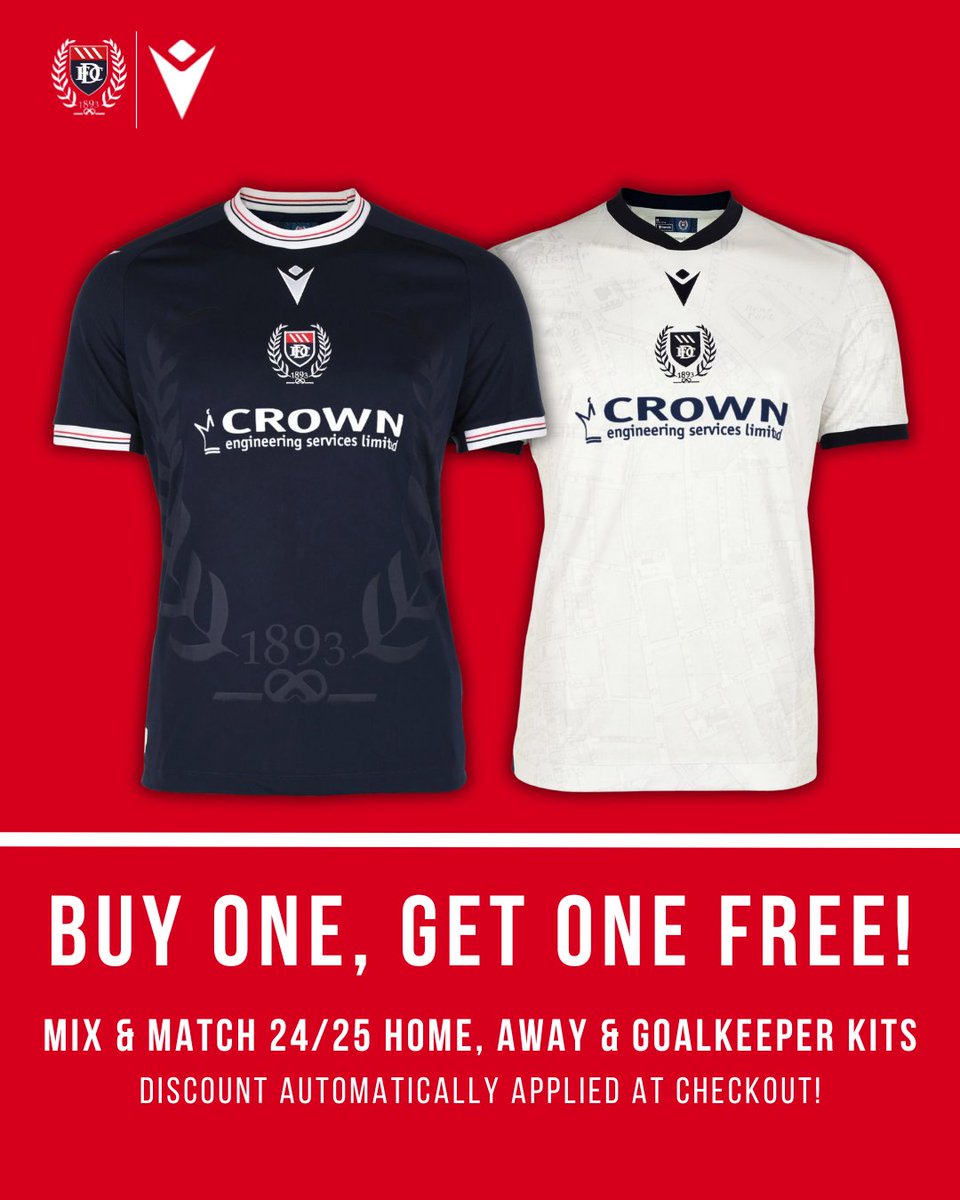 Two kits. One price. 💙

Mix &amp; match your favourites. Discount auto-applied at checkout.

📍 In-store &amp; online now: dfcdirect.co.uk/collections/bu…

🎉 Cheapest item FREE – T&amp;Cs apply

#Dundee1893 #TheDee #DundeeDirect #BOGOF