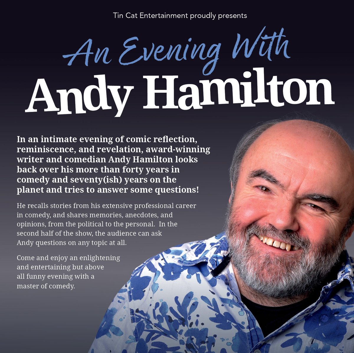 Tin Cat Entertainment Ltd.💙 (@tincatents) on Twitter photo Enjoy An Evening with Andy Hamilton
at Castle Theatre #Wellingborough
<a href="/castle_WEL/">CastleWellingborough</a> #comedy 🤣
northantstelegraph.co.uk/arts-and-cultu…
Thurs 12 June, 7.30pm
Give a gift of fun for #FathersDay 😃
ℹ️🎟️parkwoodtheatres.co.uk/castle-theatre… Enjoy An Evening with Andy Hamilton
at Castle Theatre #Wellingborough
<a href="/castle_WEL/">CastleWellingborough</a> #comedy 🤣
northantstelegraph.co.uk/arts-and-cultu…
Thurs 12 June, 7.30pm
Give a gift of fun for #FathersDay 😃
ℹ️🎟️parkwoodtheatres.co.uk/castle-theatre…