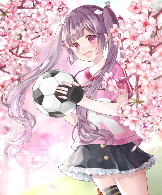 skebでサッカー好きのツインテールの女の子を描かせて頂きました!リクエストありがとうございました#skeb #commision 