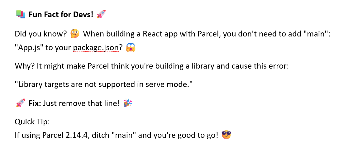 Aniket_Code's tweet photo. #ReactJS #ParcelJS #WebDev #CodingTips #JavaScript #TechTips #DevLife #LearnToCode #Programming https://t.co/tCEgpU0SPg