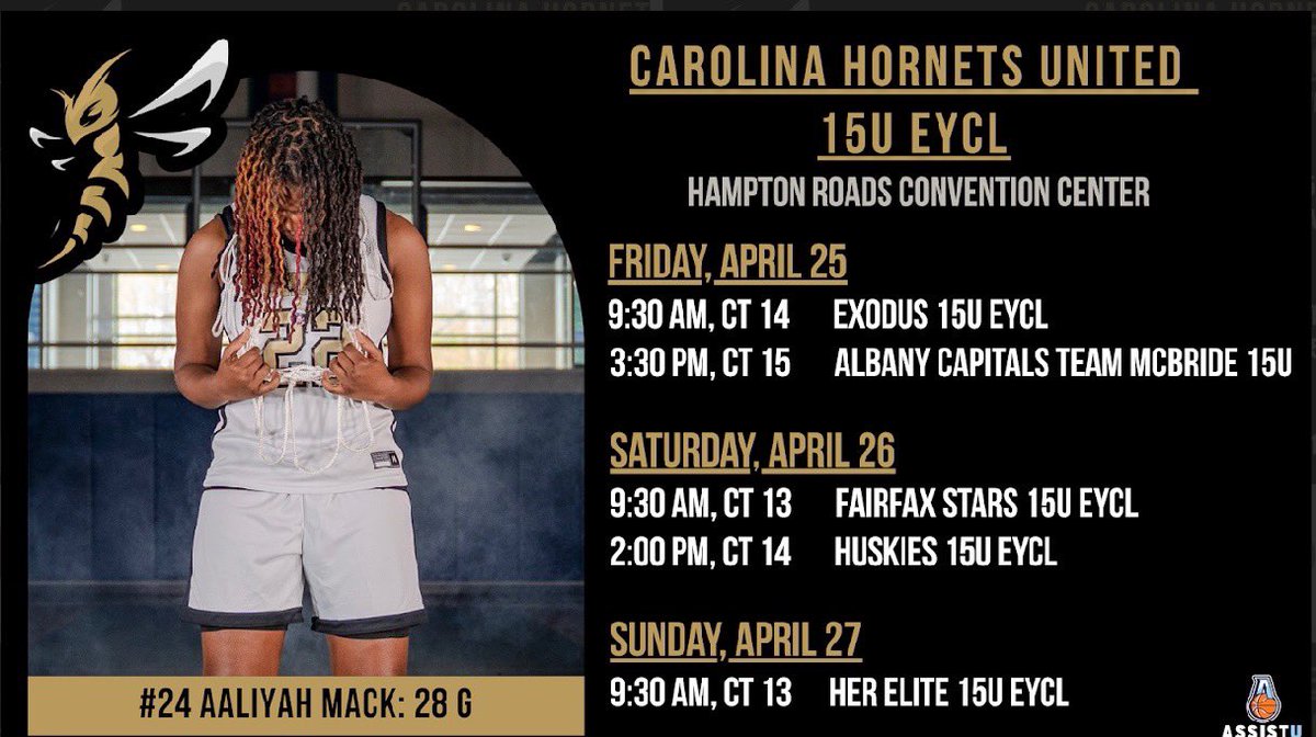 Aaliyah Mack (@iam2_lilimack) on Twitter photo In VA this weekend , check us out!
<a href="/UnitedHornets/">Carolina Hornets United</a> <a href="/Assist_U_/">AssistU Recruiting</a> In VA this weekend , check us out!
<a href="/UnitedHornets/">Carolina Hornets United</a> <a href="/Assist_U_/">AssistU Recruiting</a>