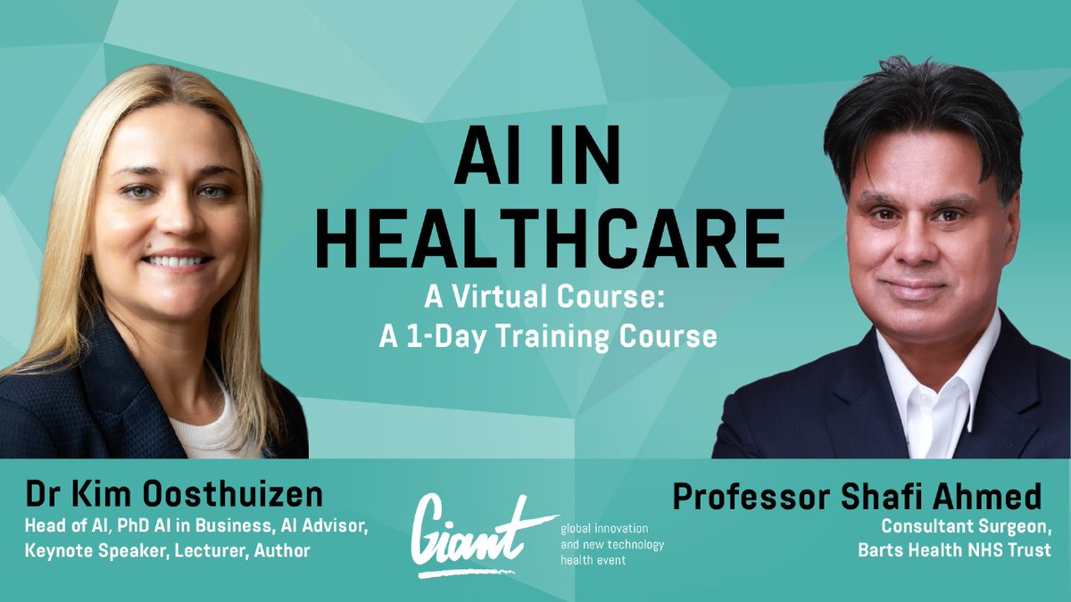 GIANT Health Event (@giant_health) on Twitter photo ๐Spotlight on Our Faculty: <a href="/ShafiAhmed5/">Prof Shafi Ahmed PhD FRCS</a>
Shafi will be leading our online #AI in #Healthcare #Workshop
Explore the transformative potential of AI in #healthcare
๐22 May 2025
๐8 #CPD points
๐Join a global network of professionalsโvirtually
๐๏ธbit.ly/AI-training-20โฆ
#GIANT2025 ๐Spotlight on Our Faculty: <a href="/ShafiAhmed5/">Prof Shafi Ahmed PhD FRCS</a>
Shafi will be leading our online #AI in #Healthcare #Workshop
Explore the transformative potential of AI in #healthcare
๐22 May 2025
๐8 #CPD points
๐Join a global network of professionalsโvirtually
๐๏ธbit.ly/AI-training-20โฆ
#GIANT2025