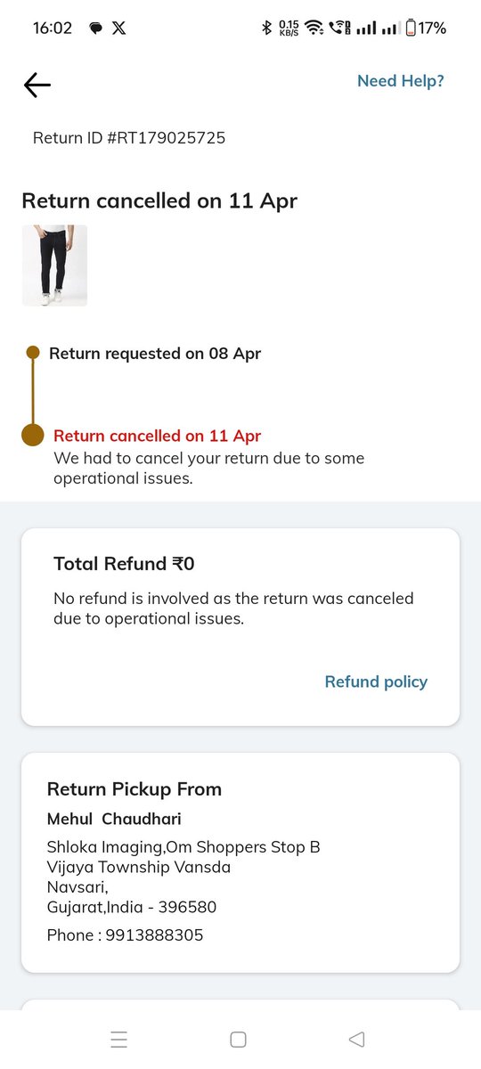 Mehuul07's tweet photo. @AJIOLife @AjioCares First you delivered the wrong product as a flying machine jeans, Demanding a picture of the product and then denied as  you delivered the original product. Even cancelled the refund and taken away the wrong product also.I have nothing inspite of paying .You are not trustworthy https://t.co/2fbBrmnhJx