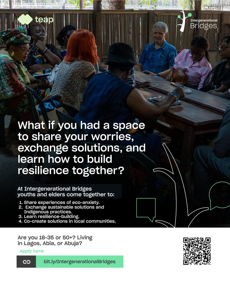 Nigeria Health Watch (@nighealthwatch) on Twitter photo Are you passionate about climate action and community healing?
If you're aged 18β35 or 50+, this is for YOU. <a href="/SustyVibes/">SustyVibes</a> is hosting Intergenerational Climate Dialogues in Abia, Abuja & Lagos!
β‘οΈDiscuss eco-anxiety
β‘οΈ Learn from Indigenous resilience
β‘οΈBuild hope, across Are you passionate about climate action and community healing?
If you're aged 18β35 or 50+, this is for YOU. <a href="/SustyVibes/">SustyVibes</a> is hosting Intergenerational Climate Dialogues in Abia, Abuja & Lagos!
β‘οΈDiscuss eco-anxiety
β‘οΈ Learn from Indigenous resilience
β‘οΈBuild hope, across