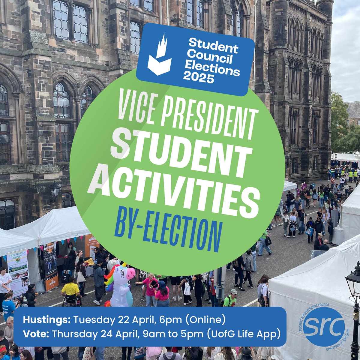 Glasgow University SRC (@glasgowunisrc) on Twitter photo This week there are 8 candidates running to be SRC's new VP Student Activities! ๐
Tune in to Hustings tonight at 6pm on our FB page to find out more about them. You can ask questions here: forms.office.com/e/rYRhzhzDJ6 ๐ฒ
Voting opens 9am on Thursday ๐ณ๏ธ
#GUSRCelections <a href="/UofGlasgow/">University of Glasgow</a> This week there are 8 candidates running to be SRC's new VP Student Activities! ๐
Tune in to Hustings tonight at 6pm on our FB page to find out more about them. You can ask questions here: forms.office.com/e/rYRhzhzDJ6 ๐ฒ
Voting opens 9am on Thursday ๐ณ๏ธ
#GUSRCelections <a href="/UofGlasgow/">University of Glasgow</a>