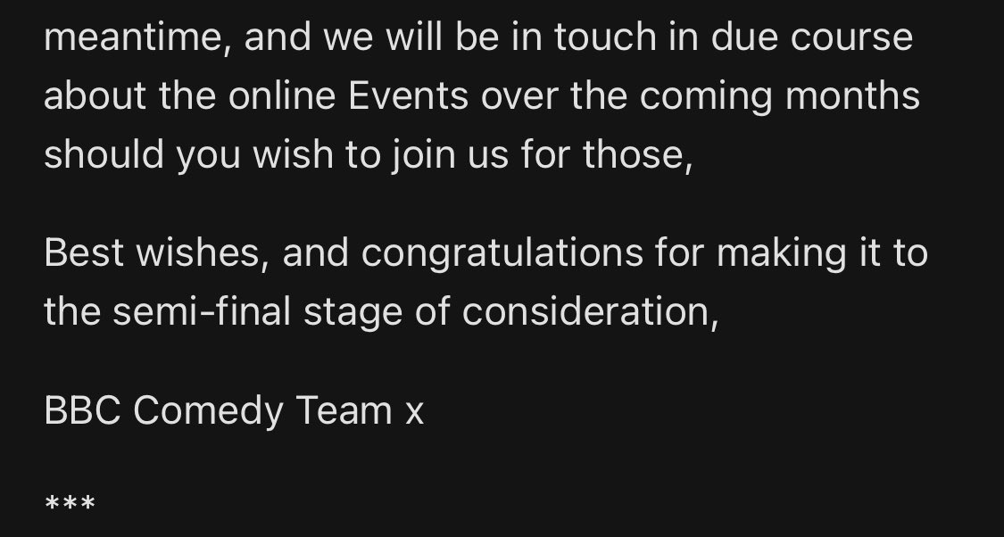 SarahGPage's tweet image. Some lovely news to come back to after the bank hols… Semi-finalist for the BBC Comedy Collective out of 1,600 entries. Telling my toddler I’m officially funny now, even though she remains unconvinced