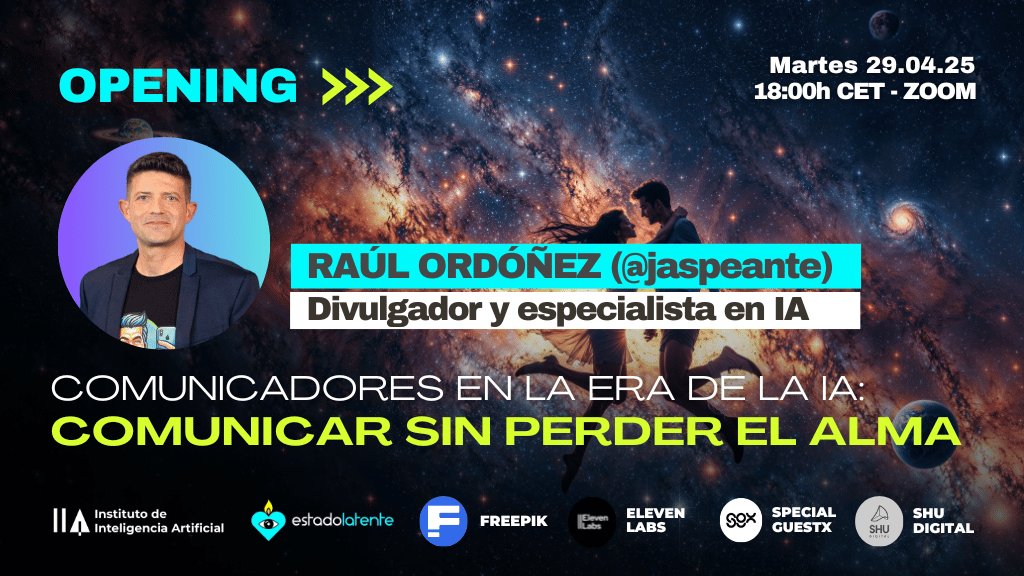 ✨ El dream team sigue creciendo ✨

Raúl Ordóñez (<a href="/jasp/">Raúl Ordóñez</a>), referente en #IA y transformación digital, se une como incorporación estelar a nuestra edición 𝙀𝙭𝙥𝙚𝙧𝙩𝙤 𝙚𝙣 𝙄𝘼 𝙥𝙖𝙧𝙖 𝙋𝙧𝙤𝙙𝙪𝙘𝙘𝙞𝙤́𝙣 𝘼𝙪𝙙𝙞𝙤𝙫𝙞𝙨𝙪𝙖𝙡.
