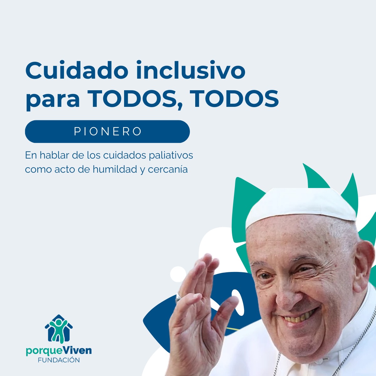 Fundación porqueViven (@porqueviven) on Twitter photo El Papa Francisco deja un gran legado. Nosotros nos quedamos con que fue el primer pontífice en defender abiertamente los #cuidadospaliativos como un acto de humanidad y cercanía. Desde <a href="/PorqueViven/">Fundación porqueViven</a> apostamos por eso, unos #cuidadospaliativospediatricos para TODOS #porqueviven El Papa Francisco deja un gran legado. Nosotros nos quedamos con que fue el primer pontífice en defender abiertamente los #cuidadospaliativos como un acto de humanidad y cercanía. Desde <a href="/PorqueViven/">Fundación porqueViven</a> apostamos por eso, unos #cuidadospaliativospediatricos para TODOS #porqueviven