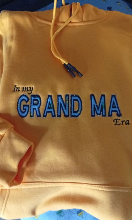 blaqandyellow's tweet photo. Custom made and personalised. You could add the names or birth dates or birth years of all the grand kids # gifts #blaqandyellow #madeinke #hoodies #grandma https://t.co/rSlbqA31UW
