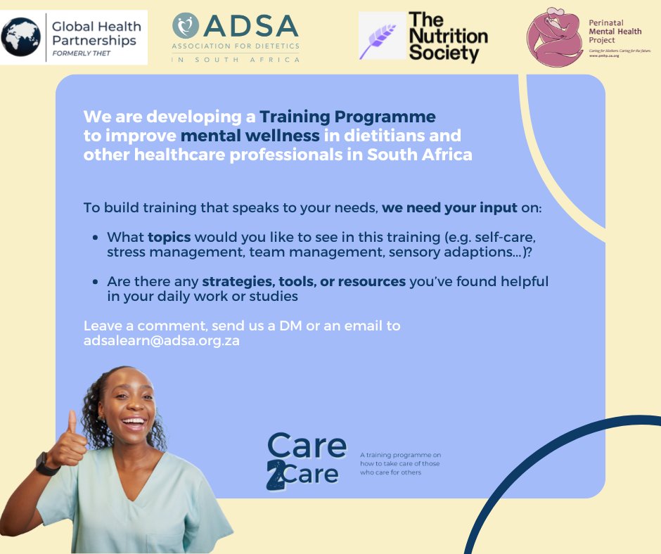 Calling all healthcare workers in South Africa. 

We’re developing a practical training programme to support the mental health and well-being of healthcare workers in SA, including students. To make this training as applicable and practical as possible, we’d love your input