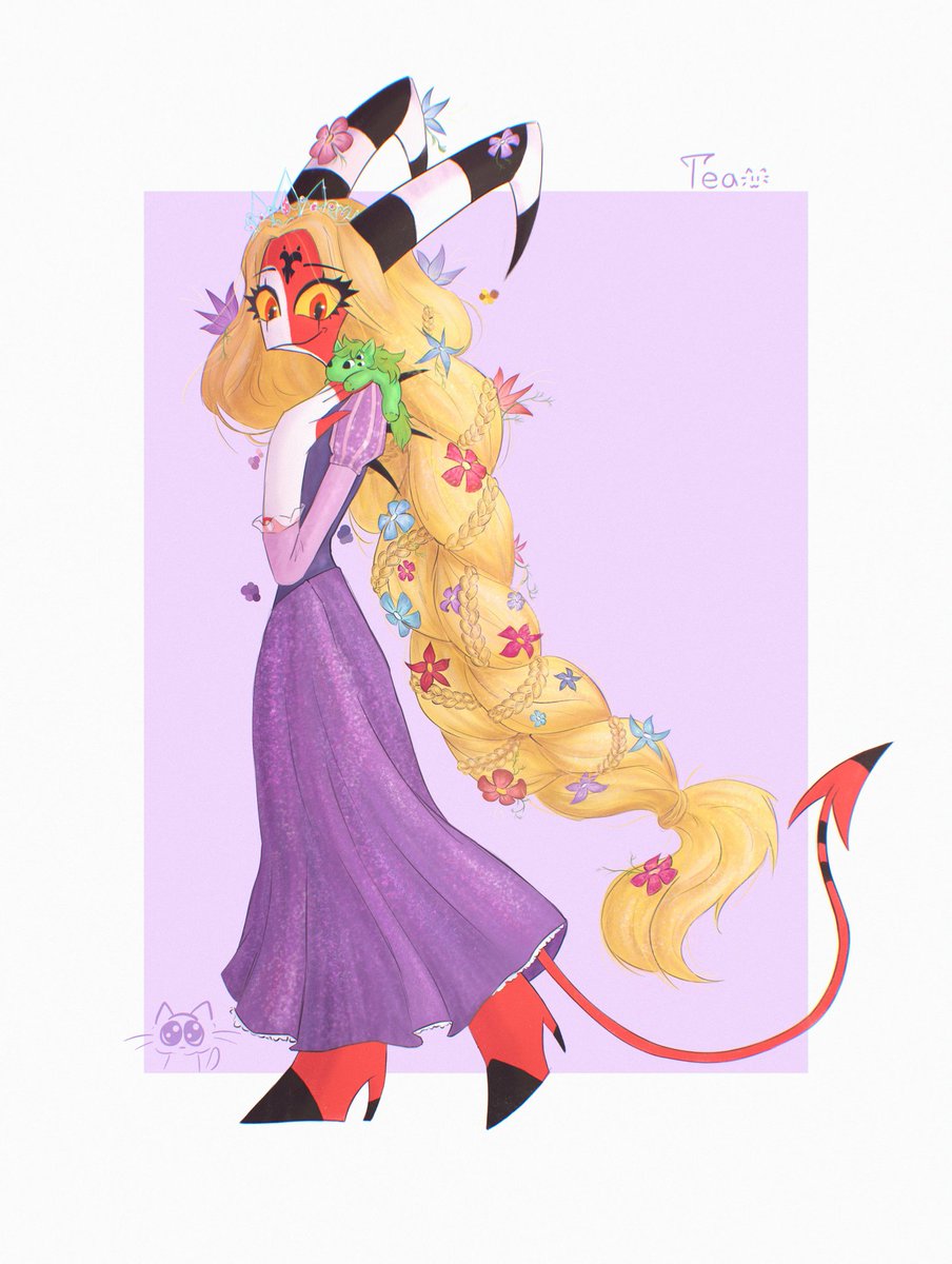 dilutetea's tweet image. More blitz rapunzel!! A small bonus:³🍇

Day 2 : movie parody🌺

#femblitzweek #Blitzø #HelluvaBoss