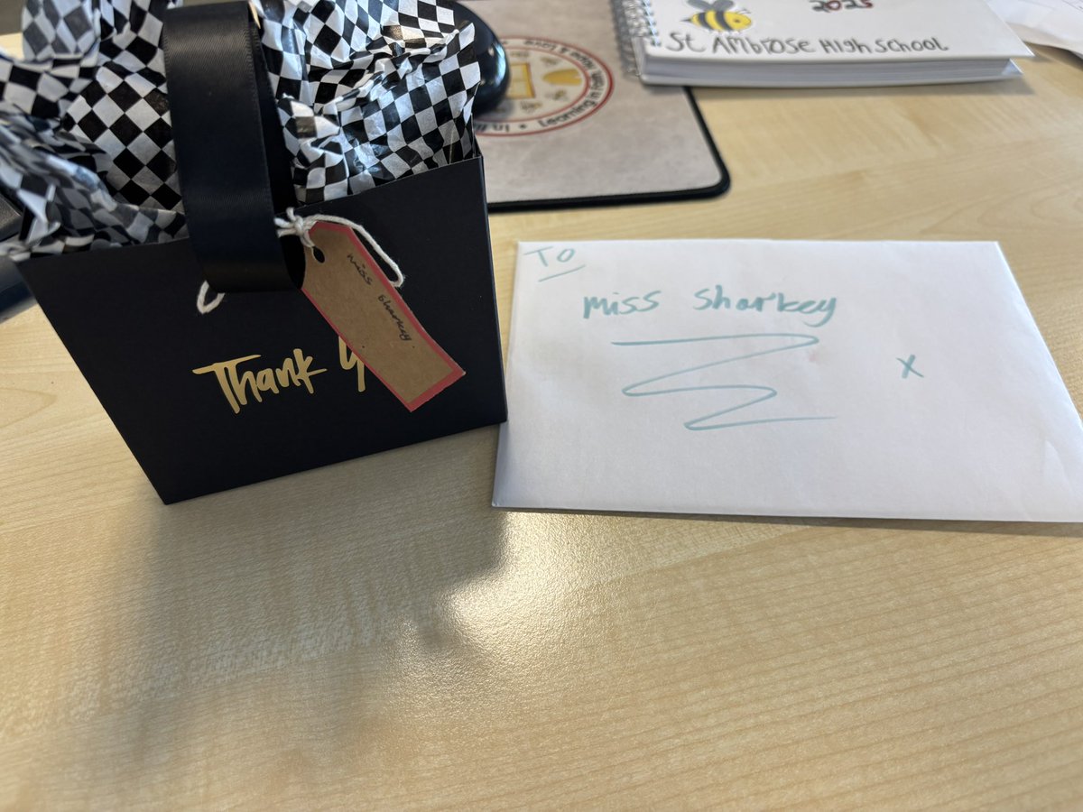 Lovely gift from an s6 pupil on their last day , thank you 💚