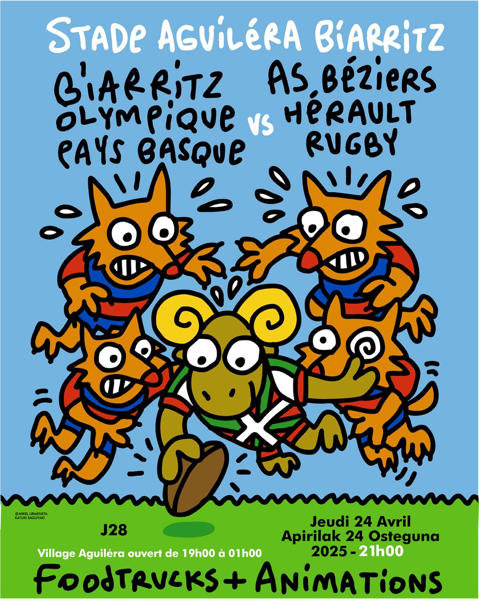 🖼✨ L'affiche de la J28
Par 👨‍🎨 <a href="/MikelUrmeneta/">MikelUrmeneta</a> de <a href="/KatukiSaguyaki/">Katuki Saguyaki</a>

🤩 Vous en pensez quoi ?

#BOASBH | #BOPB | #AupaBO