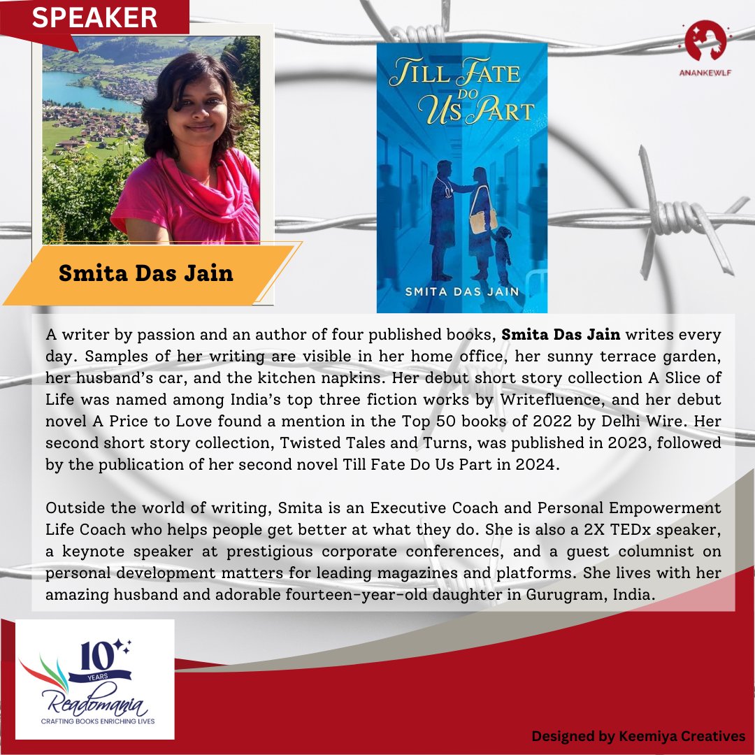 Smita Das Jain will be joining us at Ananke's Festival of Literature 2025!   

#AnankeLitFest2025 #TruthToPower #FestivalOfLiterature #KeemiyaCreatives #AnankeMagazine #VoicesThatMatter #WomenWriters #StorytellersUnite #LitFestIndia
