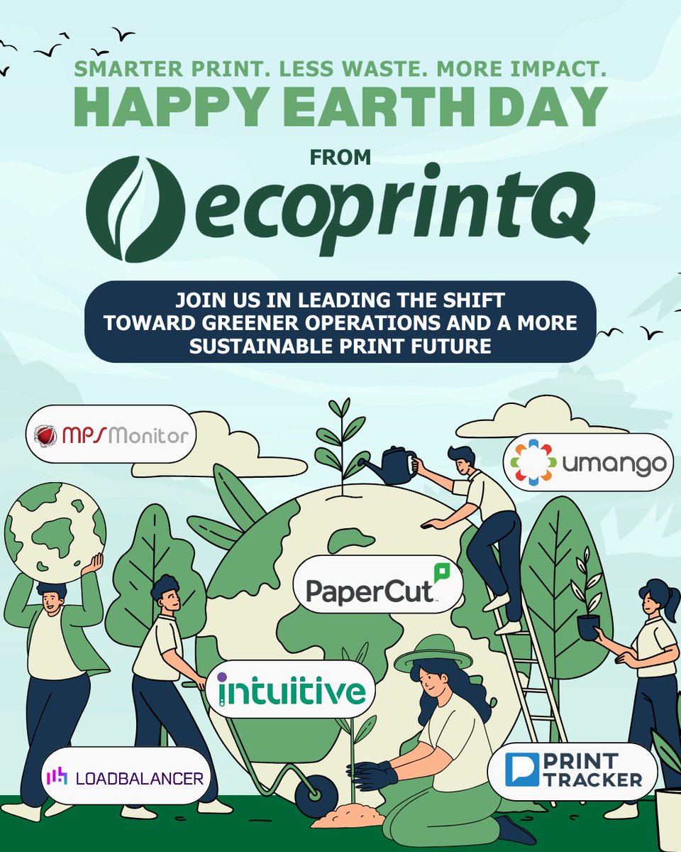 ecoprintQ's tweet image. This Earth Day, ecoprintQ is helping offices go greener with PaperCut Hive and MF. Smarter printing. Less waste. Real impact.

Join the movement toward a more sustainable print industry.
📩 sales@ecoprintq.com

#EcoPrintQ #EarthDay #PaperCutHive #PrintSmart #GreenBusiness