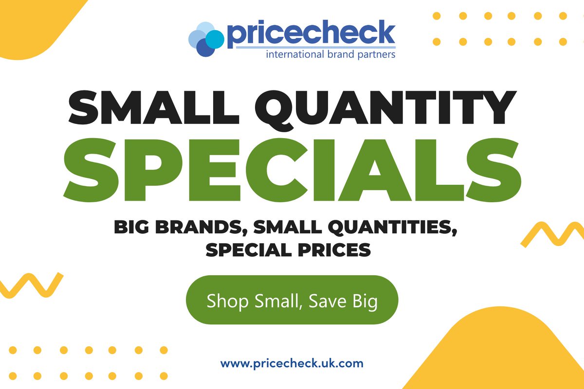 Small Quantity Specials – big brands in small quantities available at special prices! We understand some customers are looking to purchase products in lower volumes, so we’ve grouped them together in one place to make ordering easy, and there are some brilliant bargain prices!