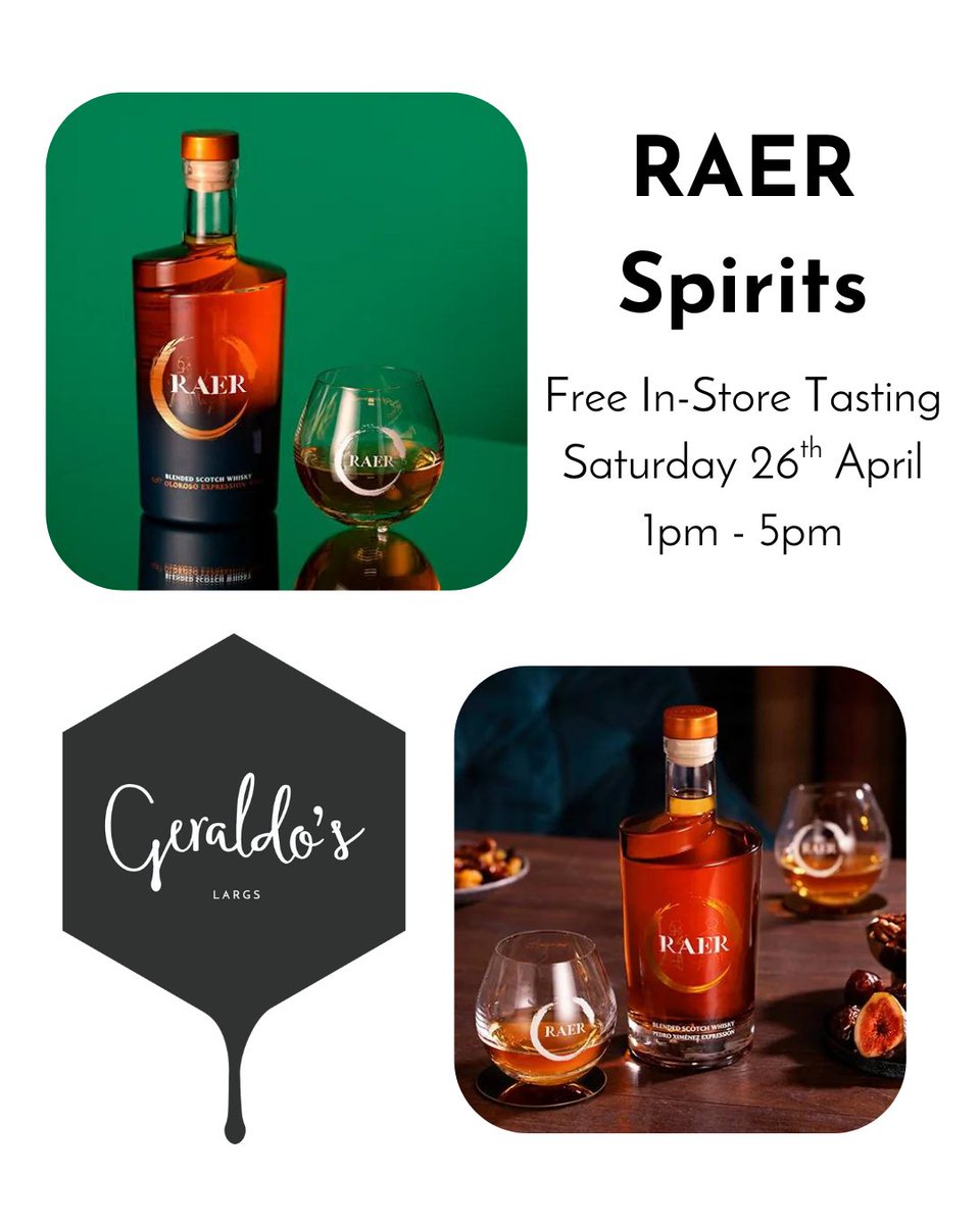 Join us this Saturday for our next free in-store tasting with RAER Spirits! Sample their delicious, award-winning whiskies and gins and learn more about their distillery project.