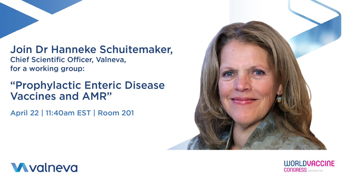 Today at the World Vaccine Congress, our Chief Scientific Officer, Dr Hanneke Schuitemaker will be leading a working group focused on on Prophylactic Enteric Disease Vaccines.  

You can also find our team at booth #424 - we hope to see you there!  

#WVCUSA
