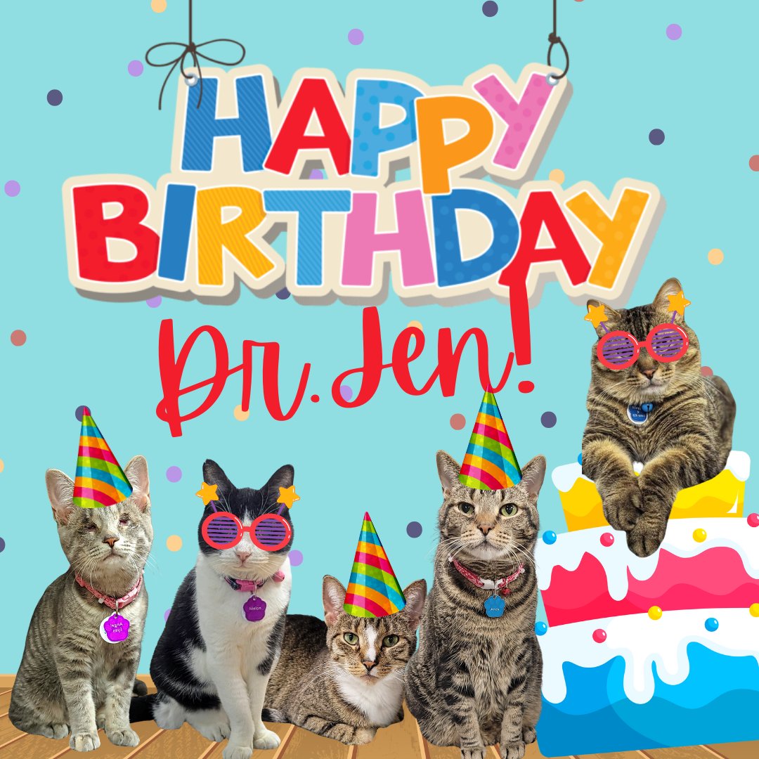 CrashsLanding's tweet photo. Happy birthday to our founder, Dr. Jen! 🥳 She doesn’t want cake. She wants presents… for the cats. Help make her birthday wish come true! Donate to support the kitties she loves as much as we love her!  Happy birthday, Dr. Jen!

https://t.co/OPXVItsQy9 https://t.co/QIFFmgKDP2