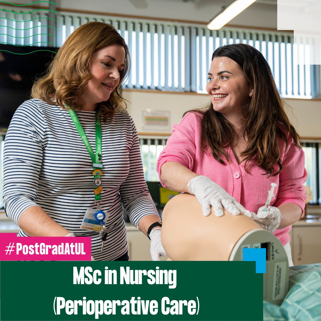 NursingMid_UL's tweet photo. Considering a MSc in Nursing (Perioperative Care)?

For more information and for applications: https://t.co/opb9YsAOQE

For queries, contact nm@ul.ie

#PostgradAtUL #UL https://t.co/oXXnqkSSaQ