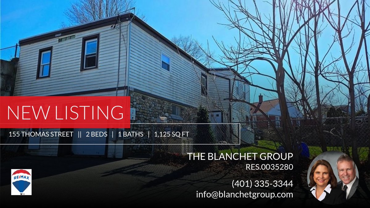 BlanchetGroup's tweet photo. 📍 New Listing 📍 Take a look at this fantastic new property that just hit the market located at 155 Thomas Street in Woonsocket. Reach out here or at (401) 335-3344 for more information

The Blanchet Group
RE/MAX Town &amp; Count... https://t.co/23E4NxRC7W https://t.co/9dJdbWgCqI