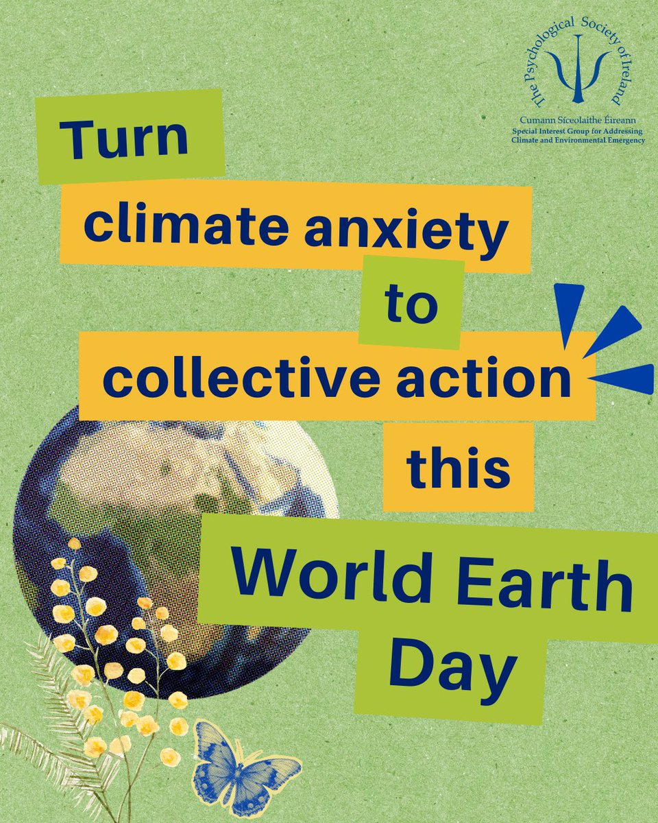 Psychological Society of Ireland (@psychsocireland) on Twitter photo Today is World Earth Day 🌍
<a href="/SIG_ACEE/">SIG Addressing Climate and Environmental Emergency</a> is encouraging everyone to turn climate anxiety into collective action. We are not alone, our actions matter!
Read the full blog post here: bit.ly/WEDx25 Today is World Earth Day 🌍
<a href="/SIG_ACEE/">SIG Addressing Climate and Environmental Emergency</a> is encouraging everyone to turn climate anxiety into collective action. We are not alone, our actions matter!
Read the full blog post here: bit.ly/WEDx25