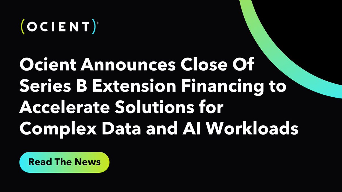 We're thrilled to announce Ocient's entry into growth stage 🚀

Thank you to our existing and new investors for your support as we accelerates our mission of bringing efficient software solutions to more customers globally 🌍tinyurl.com/24779v93