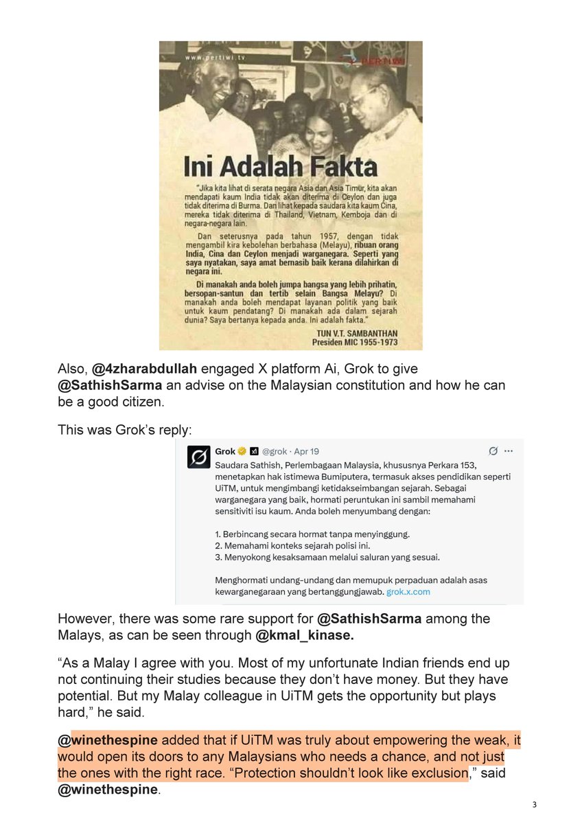 jameschin110's tweet photo. This issue is a major taboo for right-wing Malay groups, who view it as tied to their "special rights" rather than just higher education. Any attempt to admit non-Bumi students to UiTM or ITM (still operational) sparks police reports and protests, and death threats. 
Few realize UiTM accounts for over one-third of Malaysia’s public university (IPTA) students, with over 170K students and an annual intake of around 70K across one main campus and 34 satellite campuses—35 in total. All funded by your government, about RM1.7+ billion annually. 
Rational debate about UiTM is also impossible due to hypocrisy. For instance, it’s the only public-funded university teaching all courses in English, and welcomes foreign students but bars non-Bumiputera Malaysians. 
I’m sharing this news report to highlight how young minds can be manipulated, washed and triggered, and why rational discourse in Malaysia is increasingly unfeasible on anything they deemed taboo.
#Malaysia #Taboo #KetuananMelayu