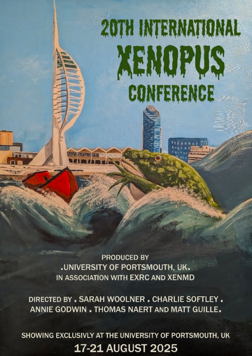 ExrcXenopus's tweet image. We are very excited to be hosting the 20th international Xenopus conference this year and are looking forward to seeing all of you lovely frog people. Come to Portsmouth for a week of science, fun and hopefully good weather.
Check the EXRC website for more details.