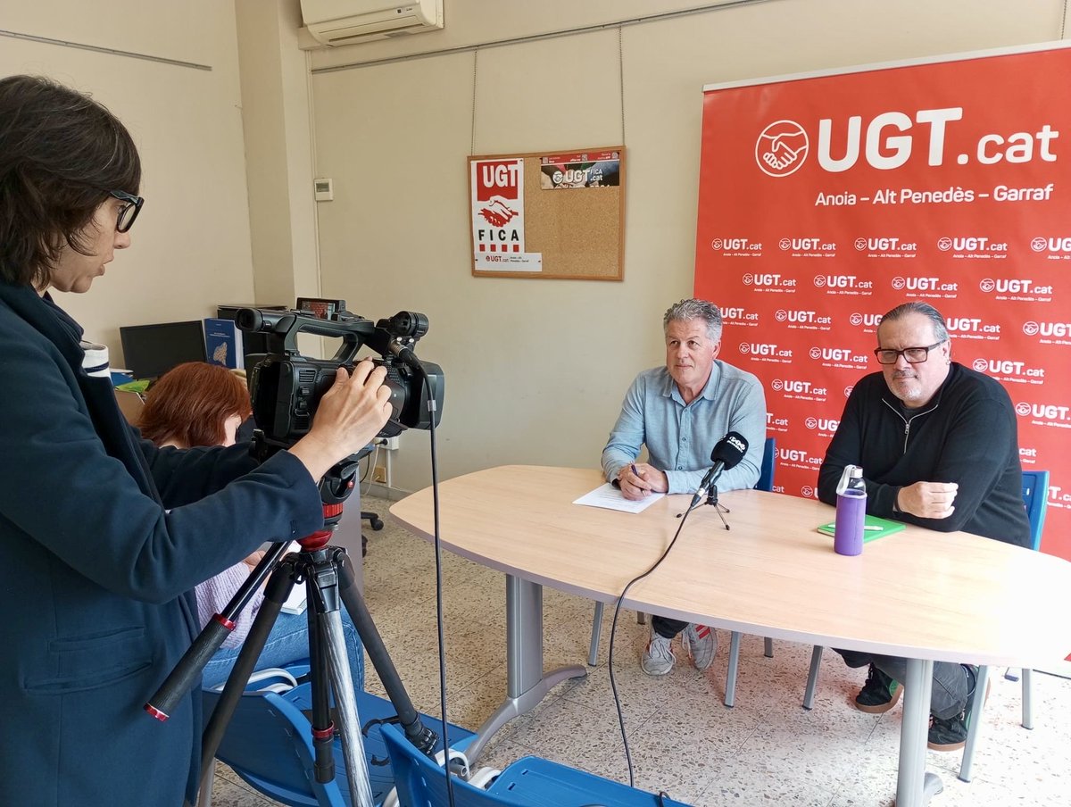 karlosteruel70's tweet photo. Avuí hem convocat roda de premsa local per tal de presentar el 9é congrès d’UGT Anoia-alt Penedès- Garraf, que es celebrará el proper 25 d’abril a Vilanova i la Geltrú 🤝 https://t.co/ZwqXd8umy7