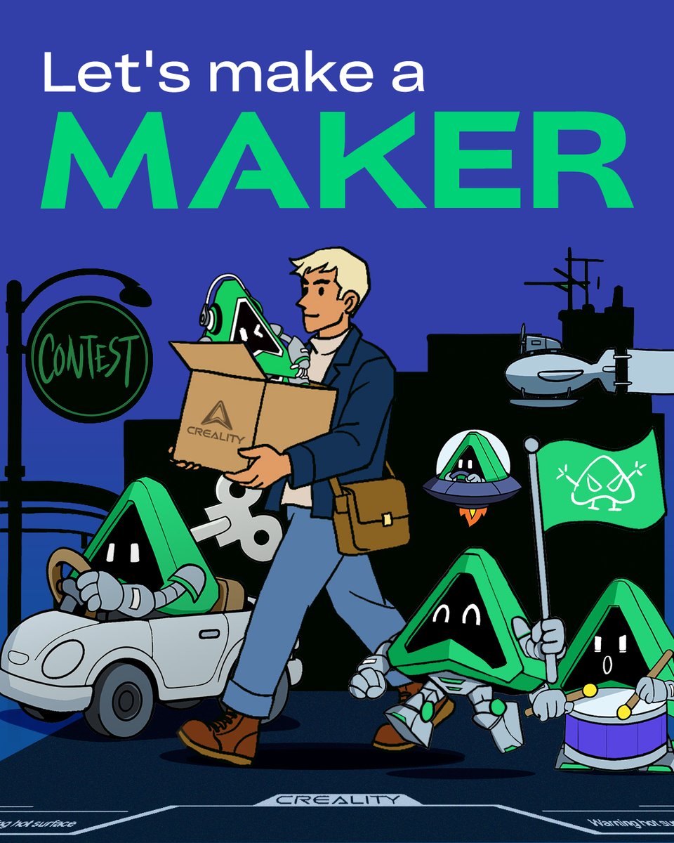Creality3dP's tweet photo. #3DPrintingChallenge Letโs Make a MAKER! ๐ค
๐ https://t.co/UetWYoDUon
Meet MAKER โ the Multi-functional Adaptive Knowledge 3D Engineering Robot!
Join the Contest, print or design your own MAKER robot, share it, and win bigโCreality Hi Combo, merch, filaments, and more!
How to Enter?
๐ฅ Download the model: ๐ above
๐ธ Post your MAKER + tag @Creality3dP @CrealityCloud + #letsmakeamaker
๐๏ธ Ends May 18
๐ Big prizes. Cool robots. Letโs make it happen!
#letsmakeamaker #Creality #CrealityCloud #CrealityHi #3DPrinting #MakerRobot #PrintYourMaker #DIYRobot #MultifunctionalAdaptiveKnowledge3DEngineeringRobot