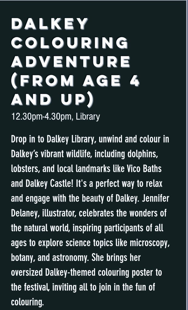 Jennifer Delaney (@jvcdelaney) on Twitter photo If you are planning to head to <a href="/dalkeybookfest/">Dalkey Book Festival</a> with kids this June, pop into the Dalkey library to take a breather and recharge with a fun and free colouring event. If you are planning to head to <a href="/dalkeybookfest/">Dalkey Book Festival</a> with kids this June, pop into the Dalkey library to take a breather and recharge with a fun and free colouring event.