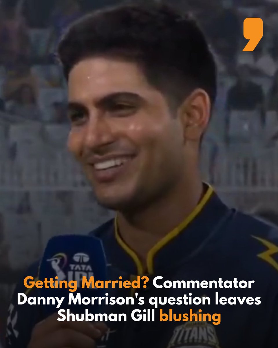 News9Tweets's tweet photo. 'Marriage on the cards'? Commentator Danny Morrison's question leaves Shubman Gill blushing
#ShubmanGill #DannyMorrison #ipl2025 #marriage https://t.co/Zrn9mS2Tqx