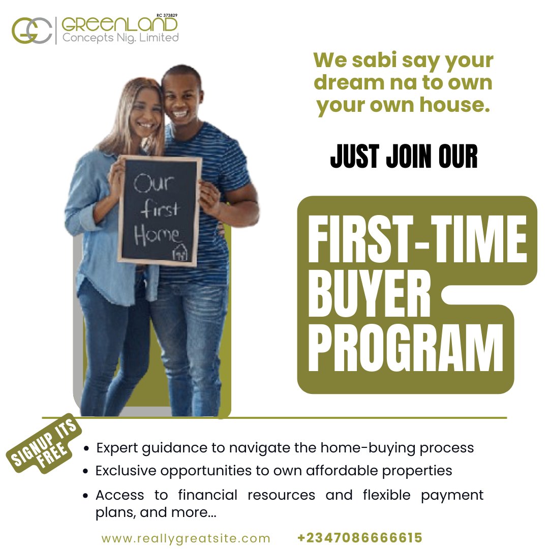 RealGCNL's tweet photo. 🏡 First-time buyer in Nigeria?

Get expert help, verified listings, &amp; financial resources to secure your first property confidently.

Join GCNL’s First-Time Buyer Program 👉 https://t.co/TuqPxNEkqK

#RealEstateNigeria #FirstTimeBuyer https://t.co/RErU7VJqPp