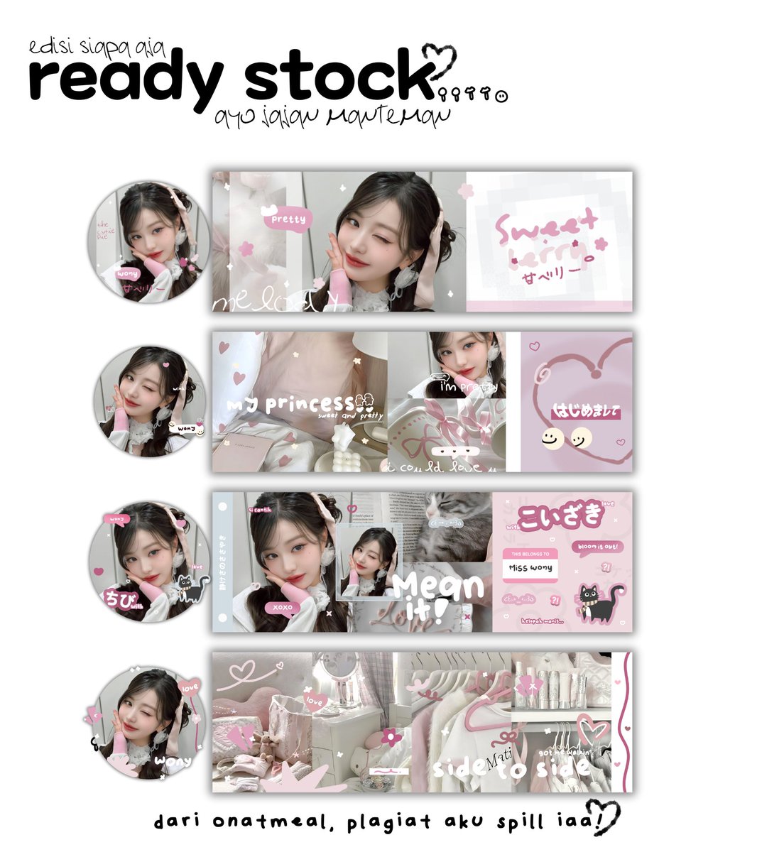 onatmeal's tweet image. retweet are appreciated!!

hallo semuaaa ak membawa 16 rs alias ready stock layout ningning, wonyoung, joy, eunchae, dan winter yang bisa di take jam 19.15 yaa! (maaf soalnya aku mau siap2 pulang) kalau mau bisa dm sesuai yg di mau, makaci!

#zonauang